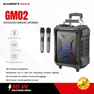 GADGET MAX GM02 OUTDOOR WIRELESS SPEAKER 30W (8") THUMPING BASS SOUND, Outdoor Wireless Speaker, 30W Speaker, Thumping Bass Sound Speaker