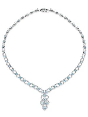 Secret Garden Aquamarine Diamond Platinum Necklace